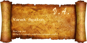 Vanek Agaton névjegykártya